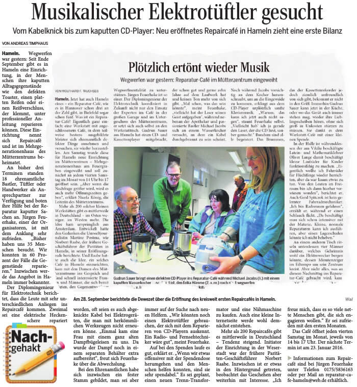 DEWEZET schreibt über eine erste Bilanz des Cafés
